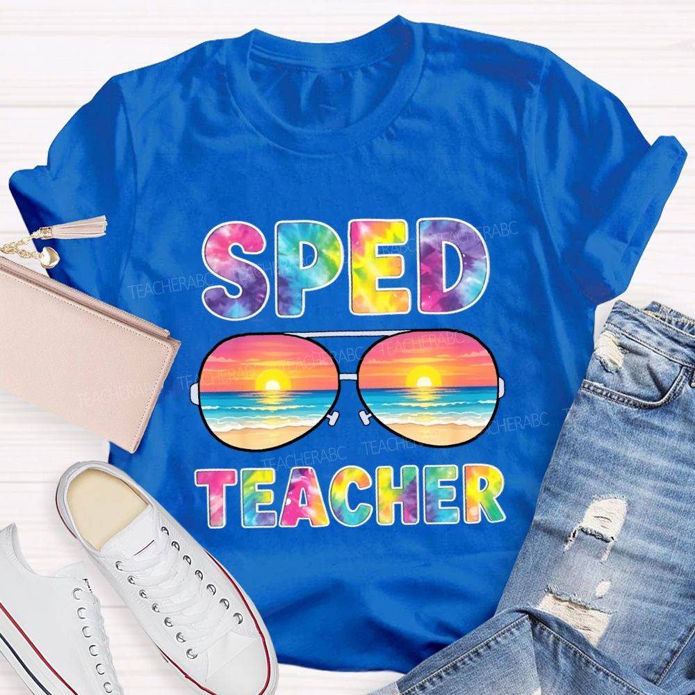 Sped Teacher Off Duty Tie-dye Sunshine T-Shirt