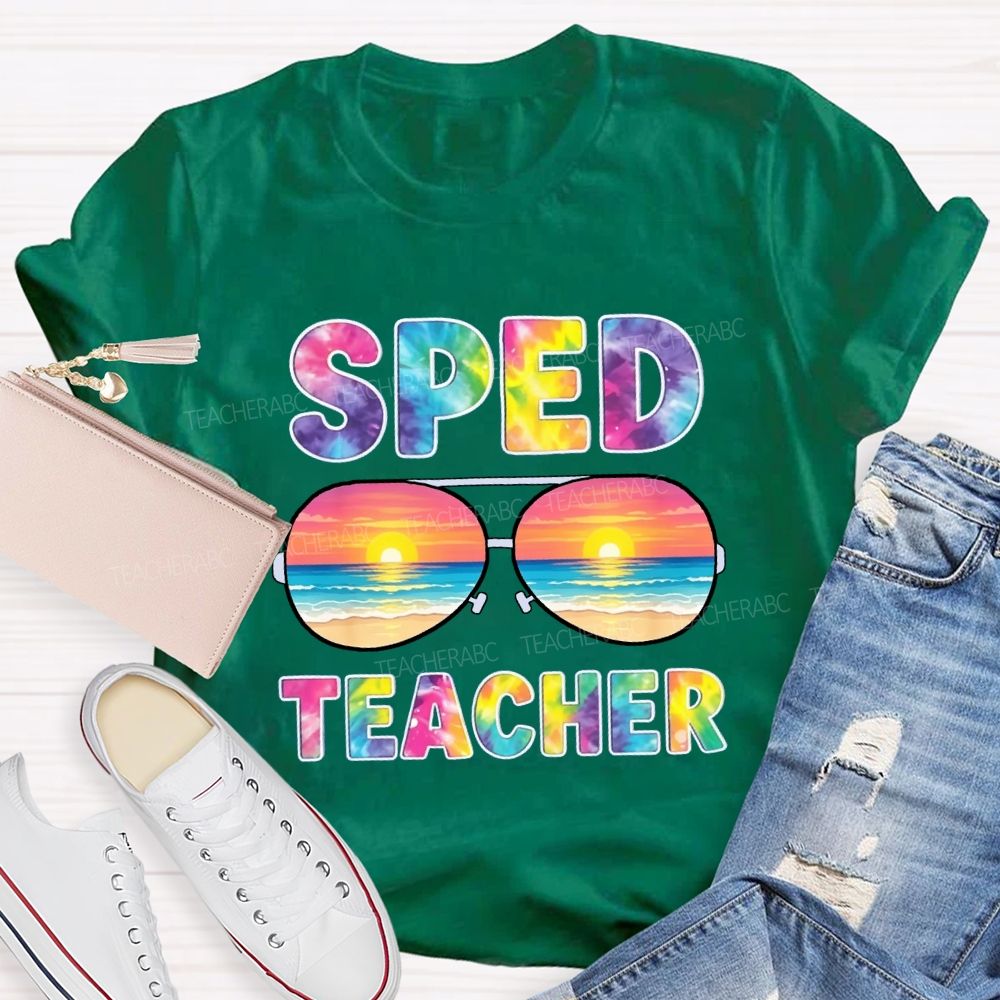 Sped Teacher Off Duty Tie-dye Sunshine T-Shirt