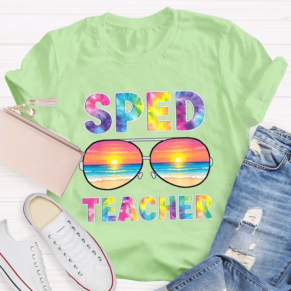 Sped Teacher Off Duty Tie-dye Sunshine T-Shirt