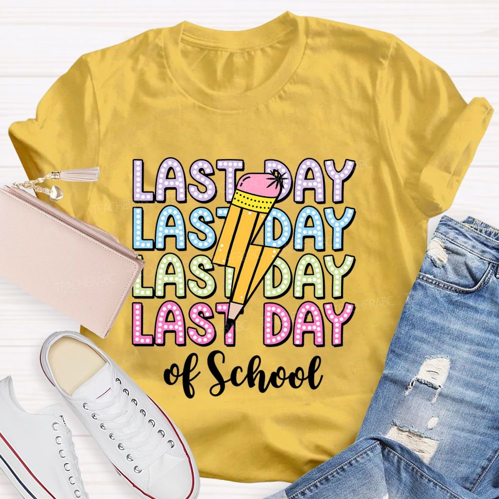 Last Day   Of School  Lightning  Teacher T-shirt