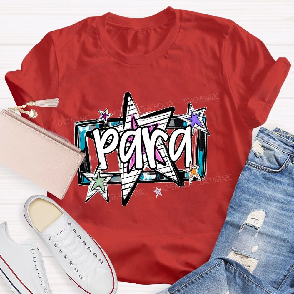 Para  Stars Pattern  Teacher T-shirt
