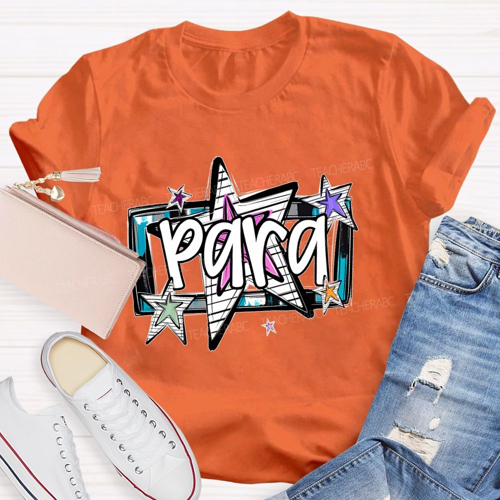 Para  Stars Pattern  Teacher T-shirt