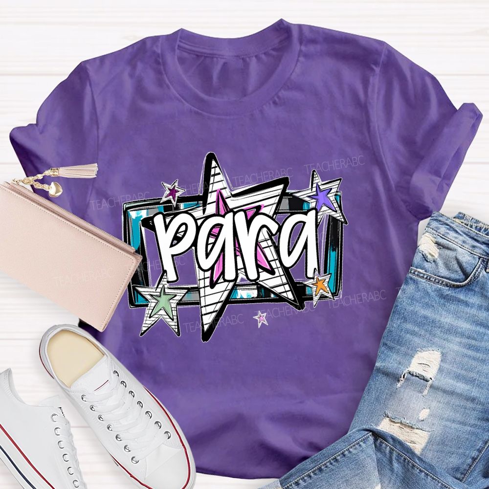 Para  Stars Pattern  Teacher T-shirt