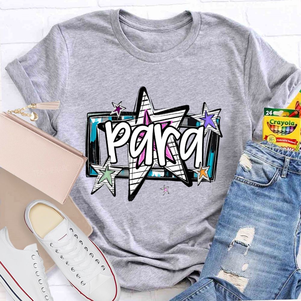 Para  Stars Pattern  Teacher T-shirt