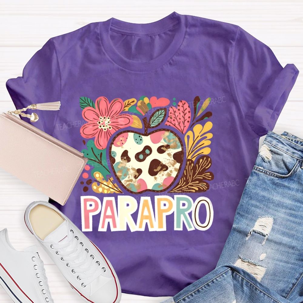 Parapro Flowers Graphics  Teacher T-shirt