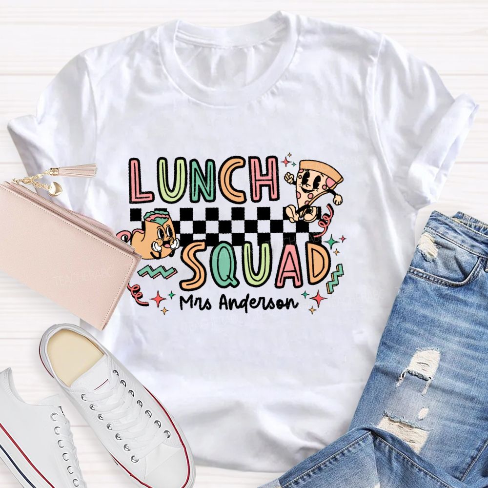 Personalized Name  Lunch Squad Graphics  Teacher T-shirt