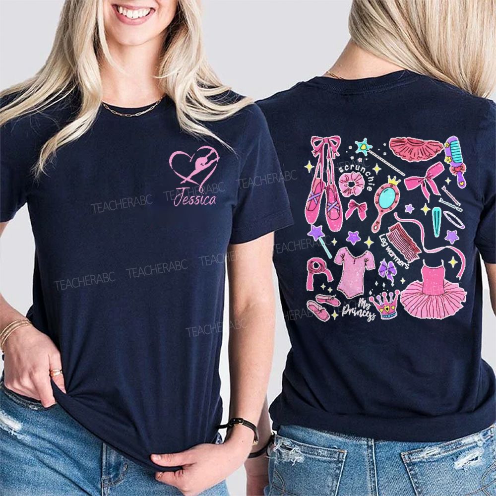 Personalized Name  Scrunchie Leg Warmers  Double Printed T-shirt