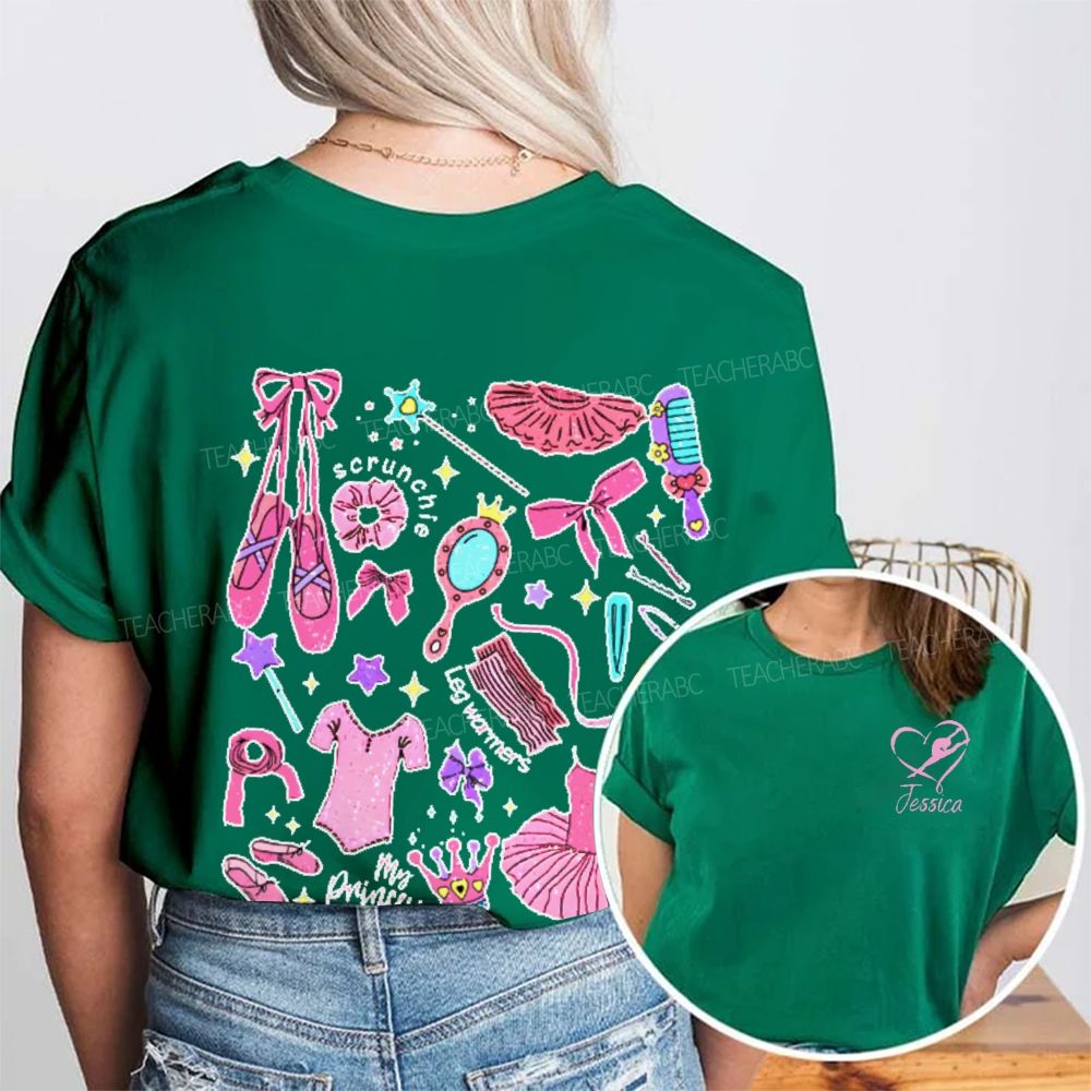 Personalized Name  Scrunchie Leg Warmers  Double Printed T-shirt