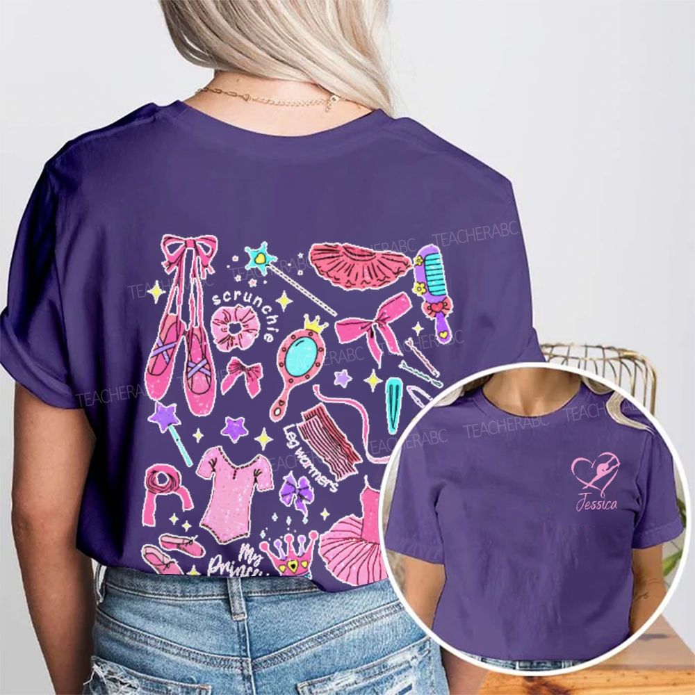 Personalized Name  Scrunchie Leg Warmers  Double Printed T-shirt