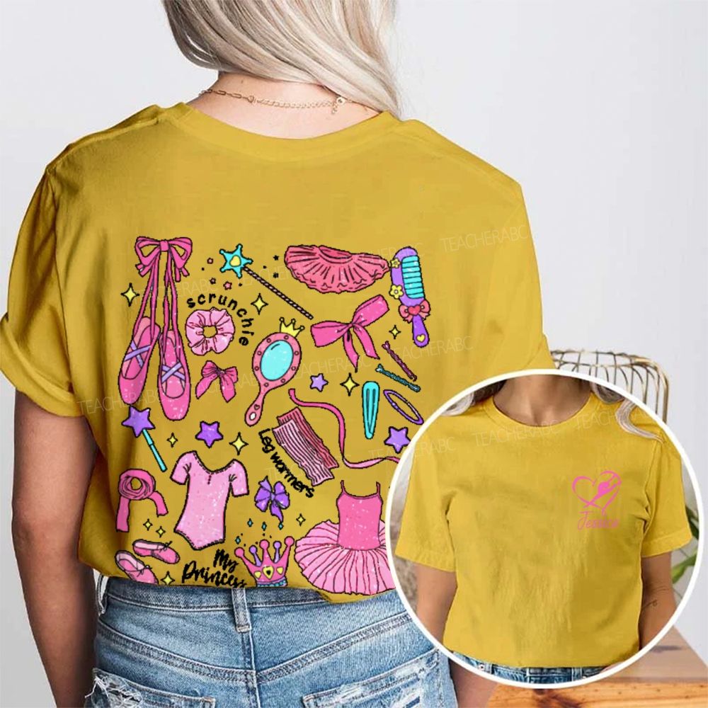 Personalized Name  Scrunchie Leg Warmers  Double Printed T-shirt