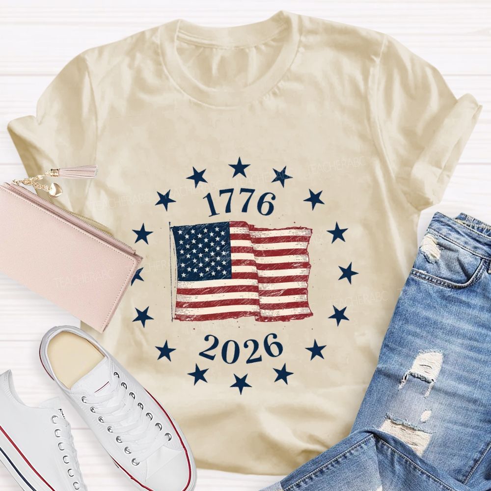 Celebrating 250 Years Of Freedom 1776-2026 Teacher T-shirt