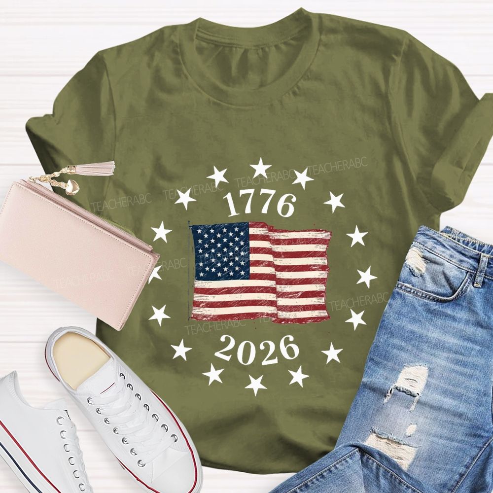 Celebrating 250 Years Of Freedom 1776-2026 Teacher T-shirt