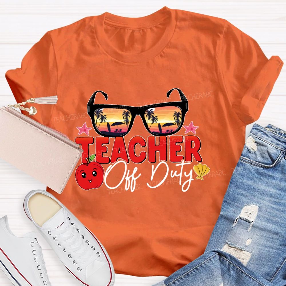 Teacher Off Duty Sunglasses Pattern  Teacher T-shirt