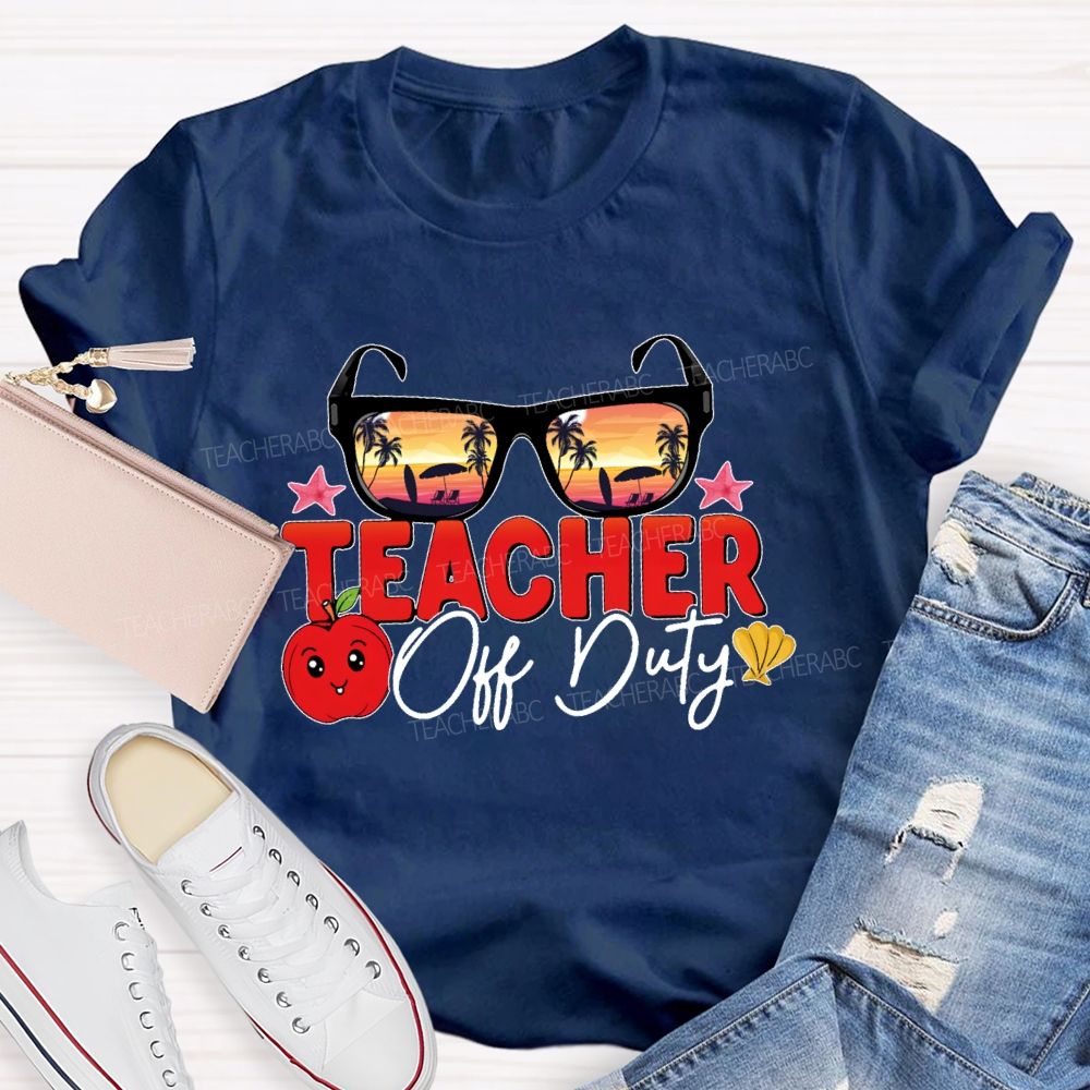 Teacher Off Duty Sunglasses Pattern  Teacher T-shirt
