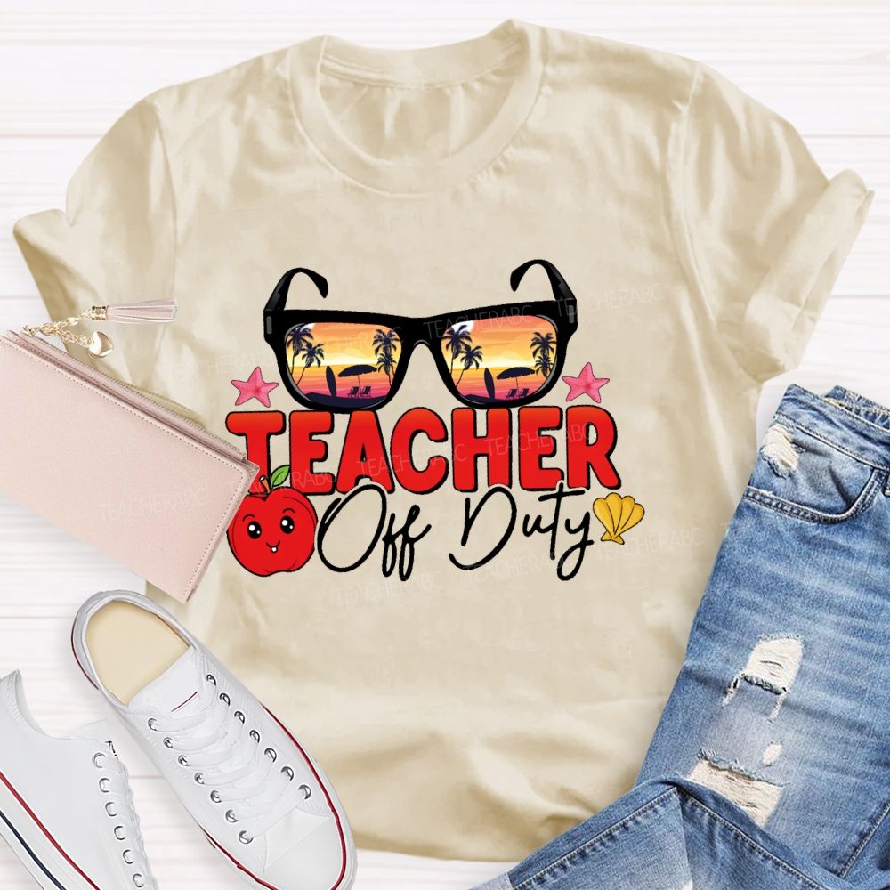 Teacher Off Duty Sunglasses Pattern  Teacher T-shirt