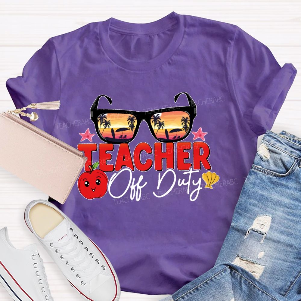 Teacher Off Duty Sunglasses Pattern  Teacher T-shirt