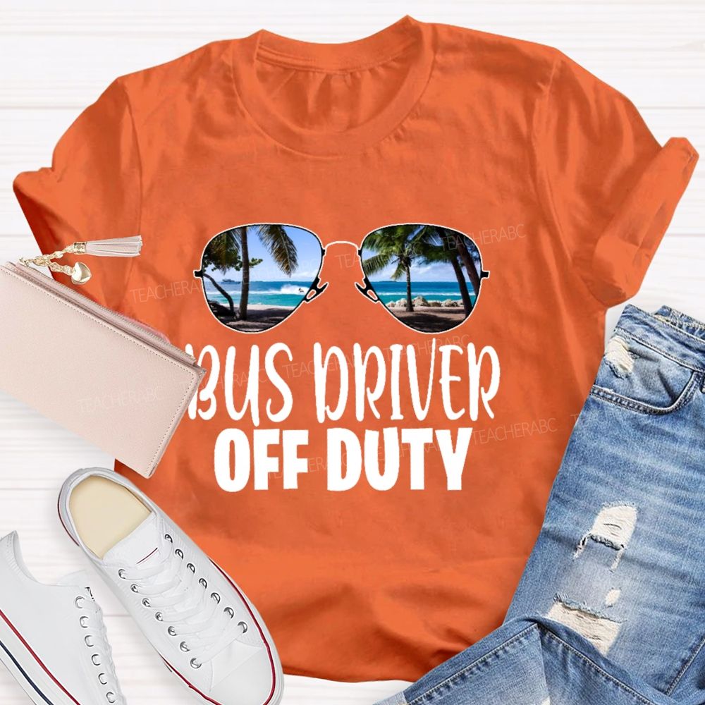 Bus Driver Off Duty Sunglasses Pattern  Teacher T-shirt