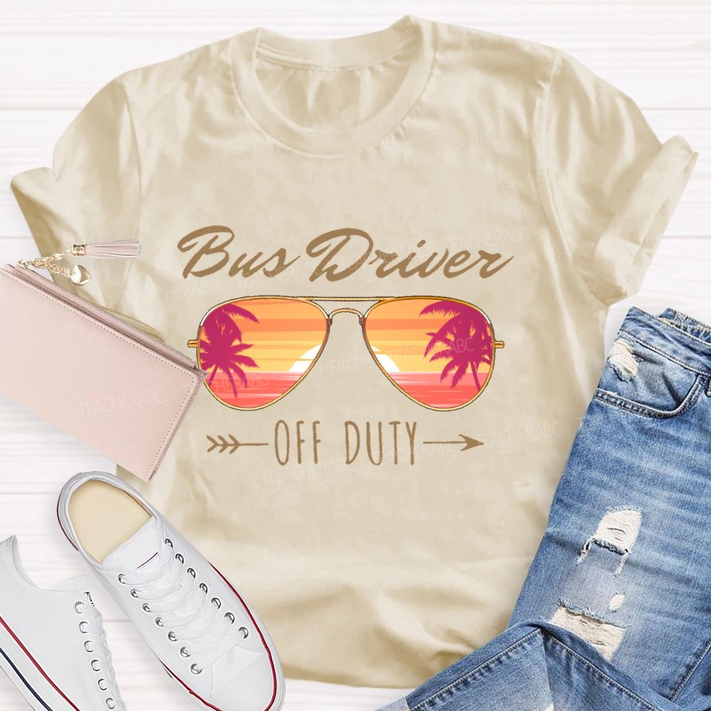 Bus Driver Off Duty Letters  Teacher T-shirt