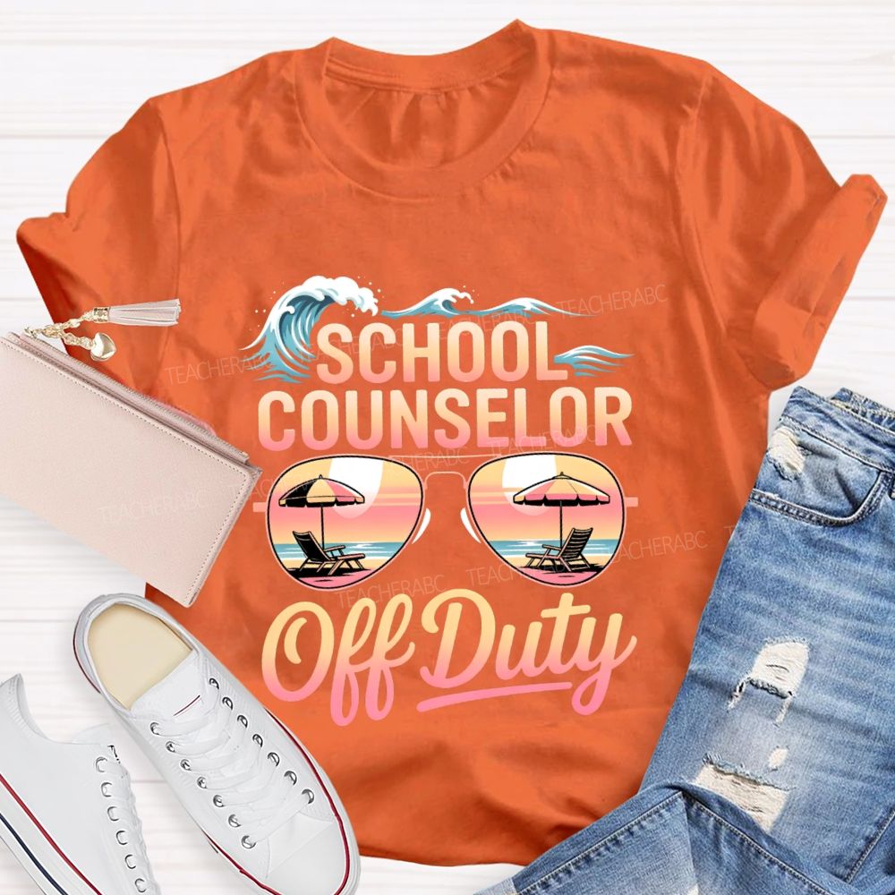 School Counselor Off Duty Pattern  Teacher T-shirt