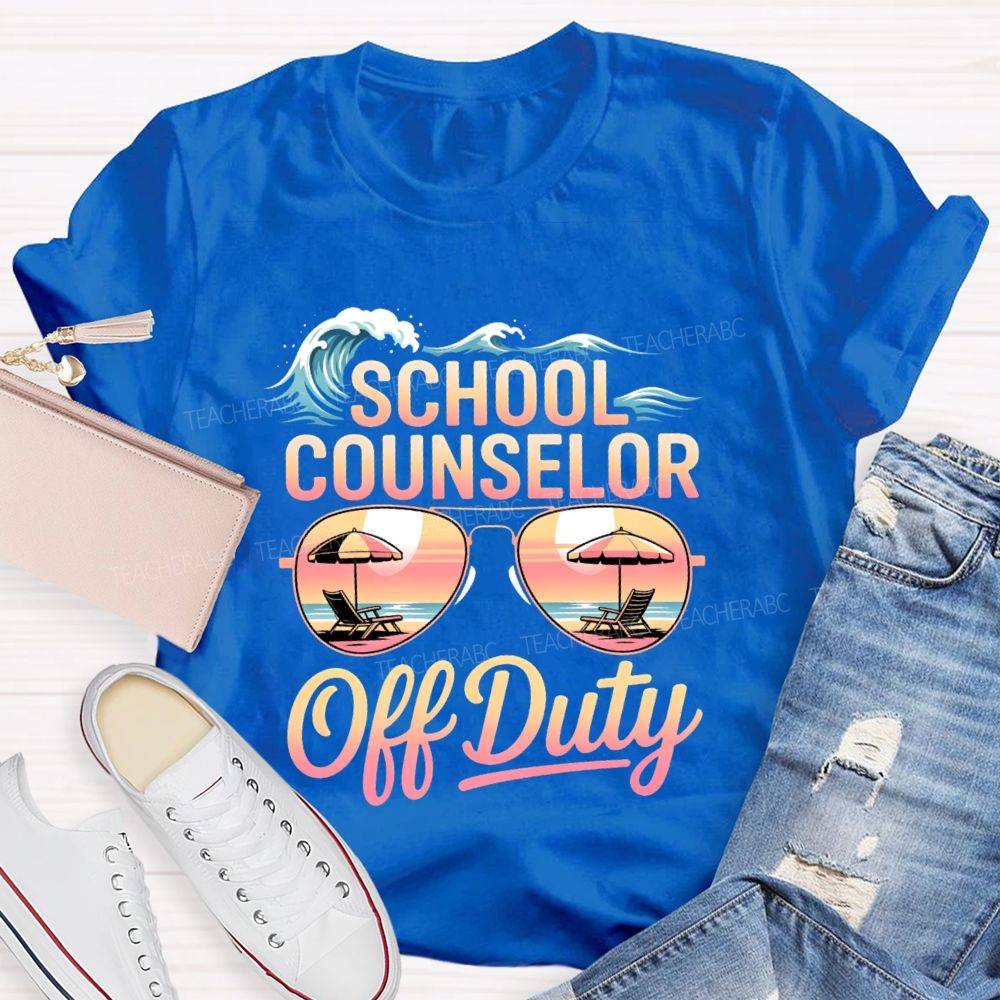 School Counselor Off Duty Pattern  Teacher T-shirt