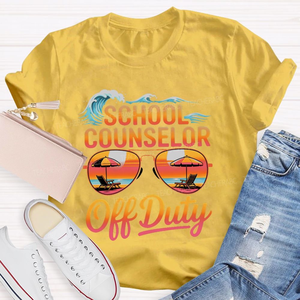 School Counselor Off Duty Pattern  Teacher T-shirt
