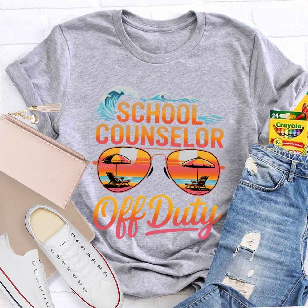 School Counselor Off Duty Pattern  Teacher T-shirt