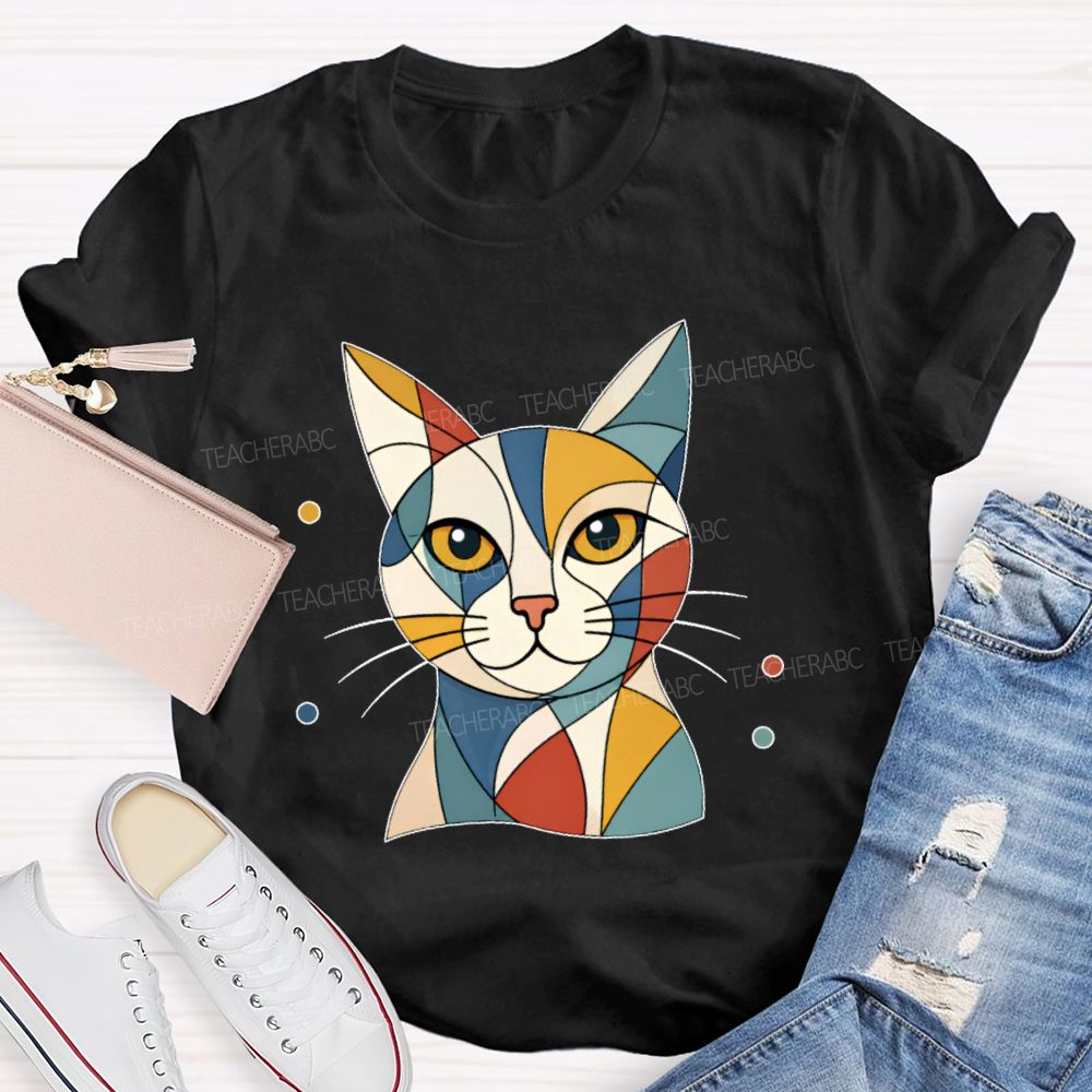 Abstract Cat  Art  Teacher T-shirt