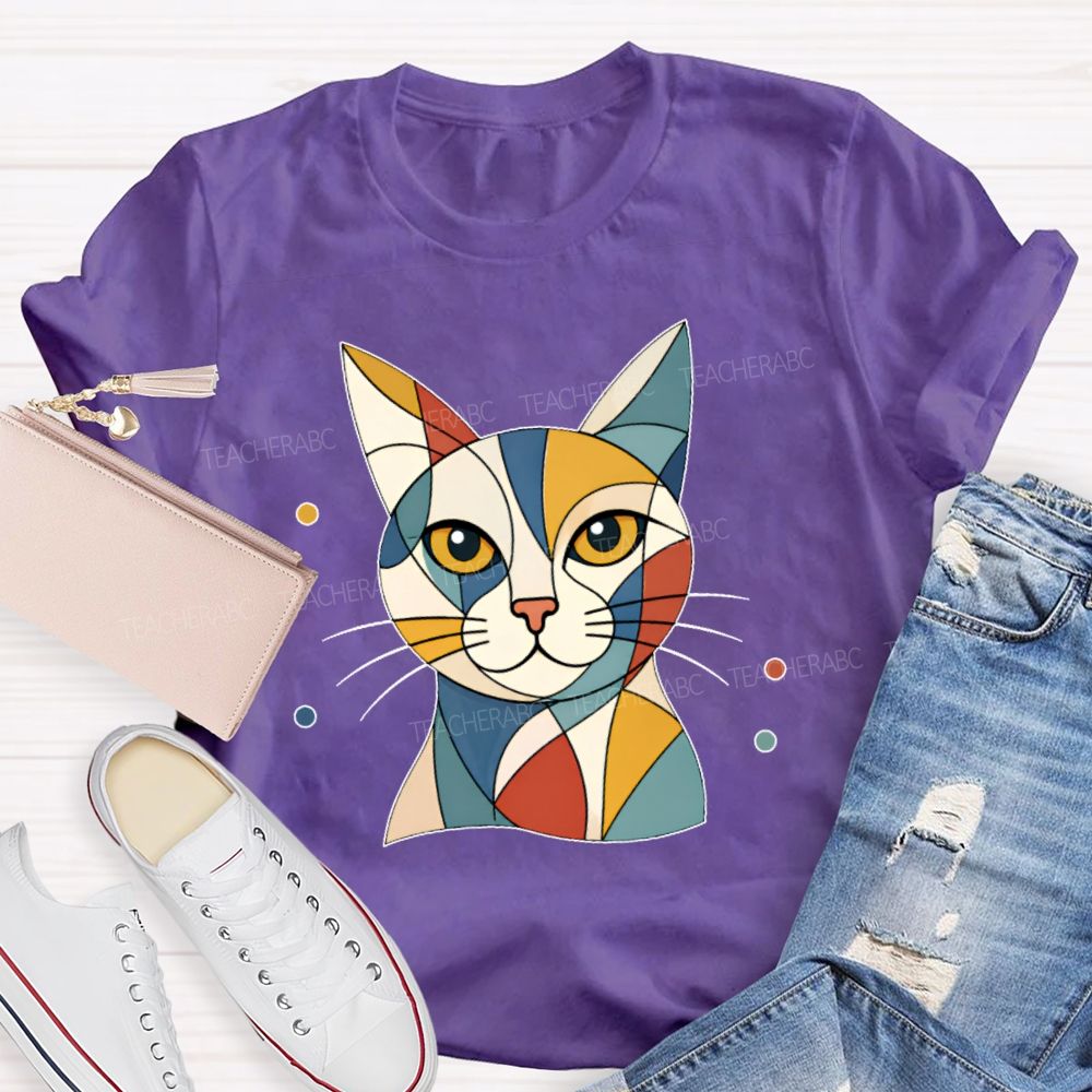 Abstract Cat  Art  Teacher T-shirt
