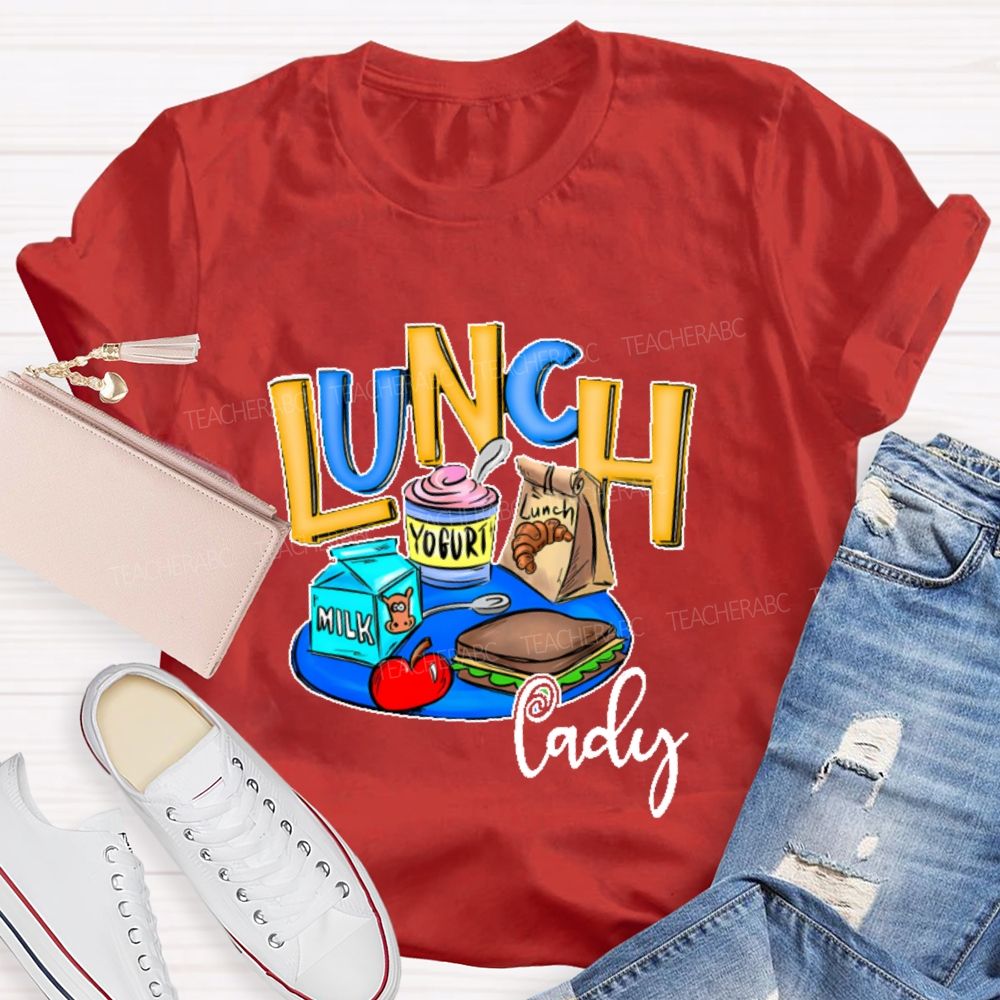 Lunch Lady Milk Graphics  Teacher T-shirt