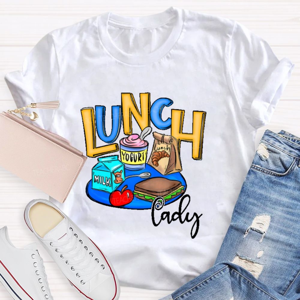 Lunch Lady Milk Graphics  Teacher T-shirt