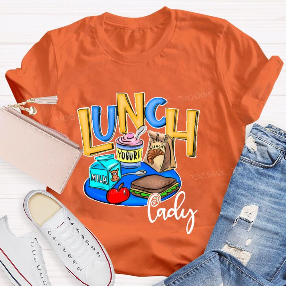Lunch Lady Milk Graphics  Teacher T-shirt