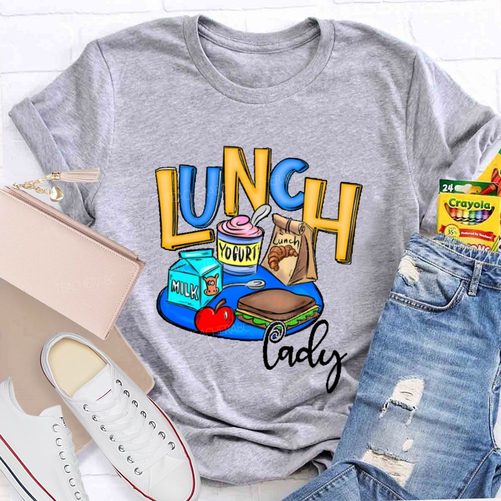 Lunch Lady Milk Graphics  Teacher T-shirt