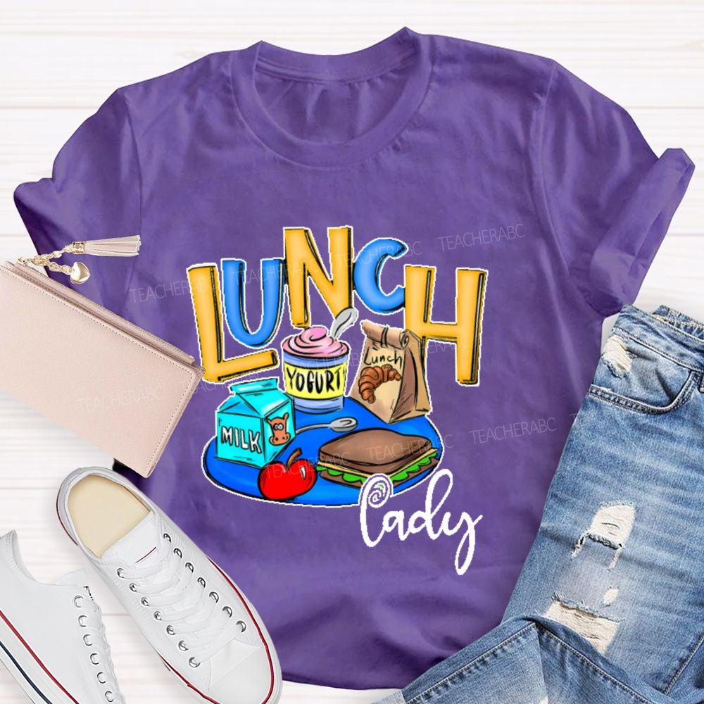 Lunch Lady Milk Graphics  Teacher T-shirt