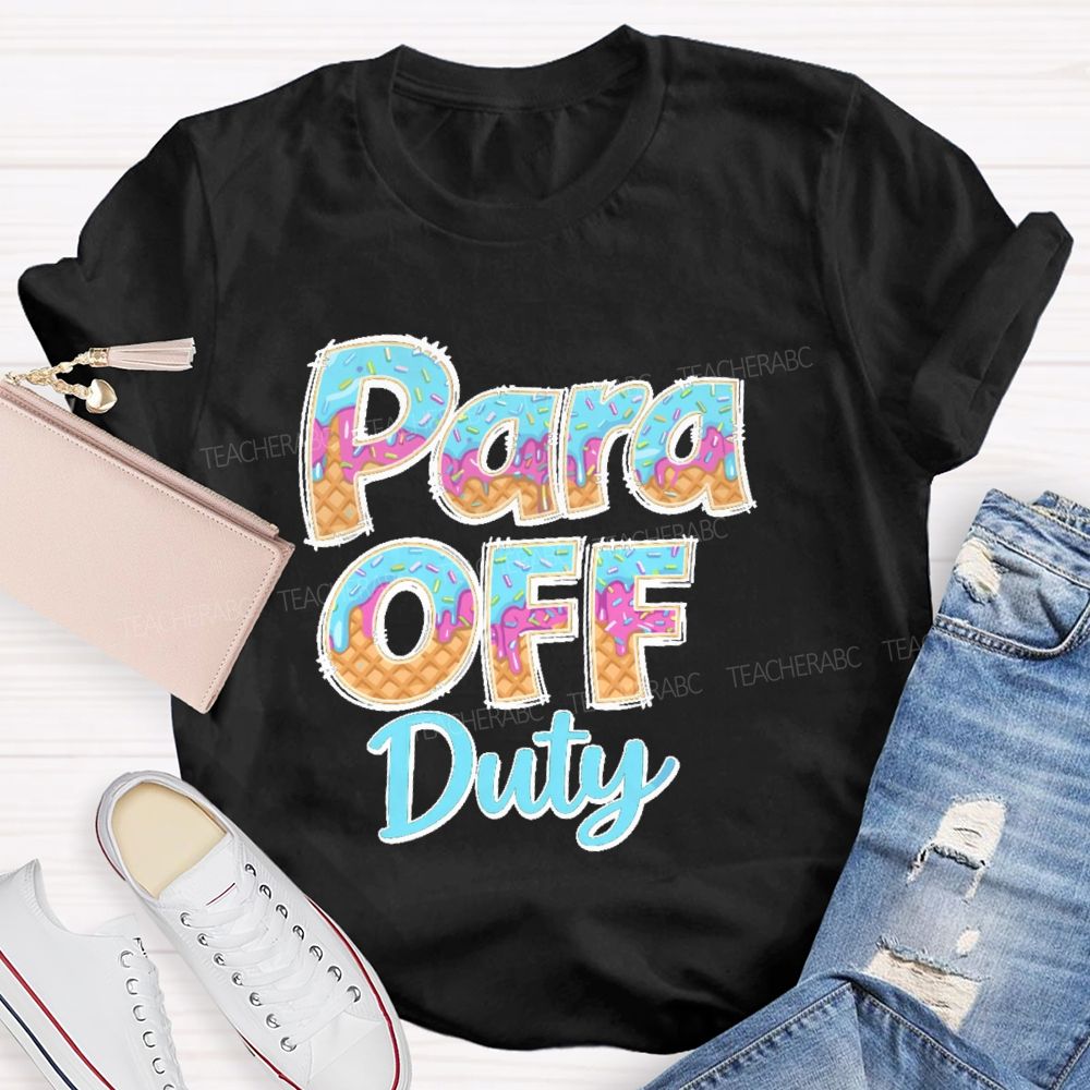 Para Off Duty Pattern Letters  Teacher T-shirt