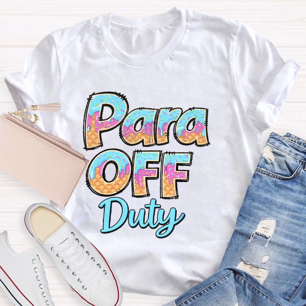 Para Off Duty Pattern Letters  Teacher T-shirt