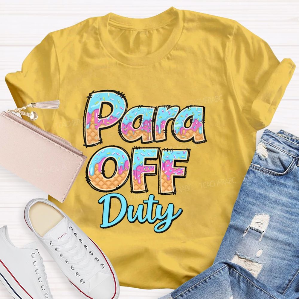 Para Off Duty Pattern Letters  Teacher T-shirt