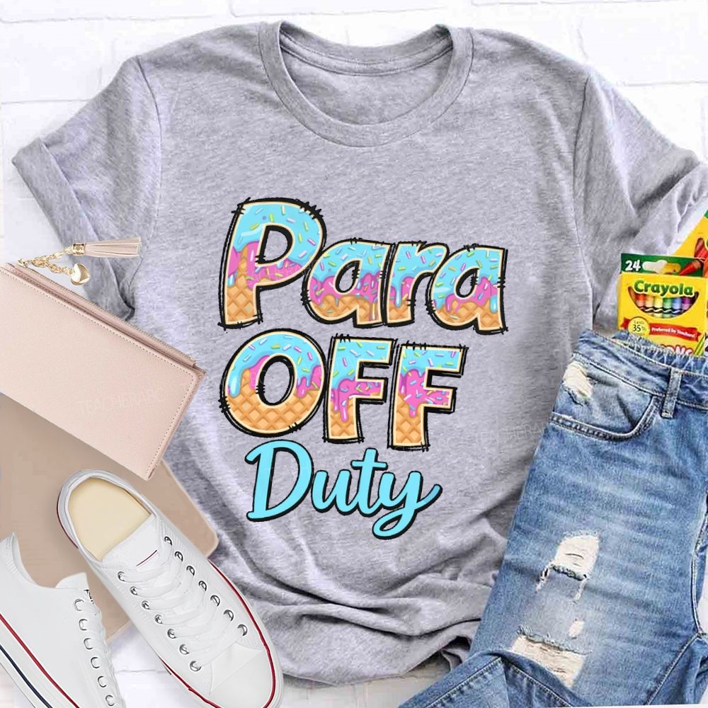 Para Off Duty Pattern Letters  Teacher T-shirt