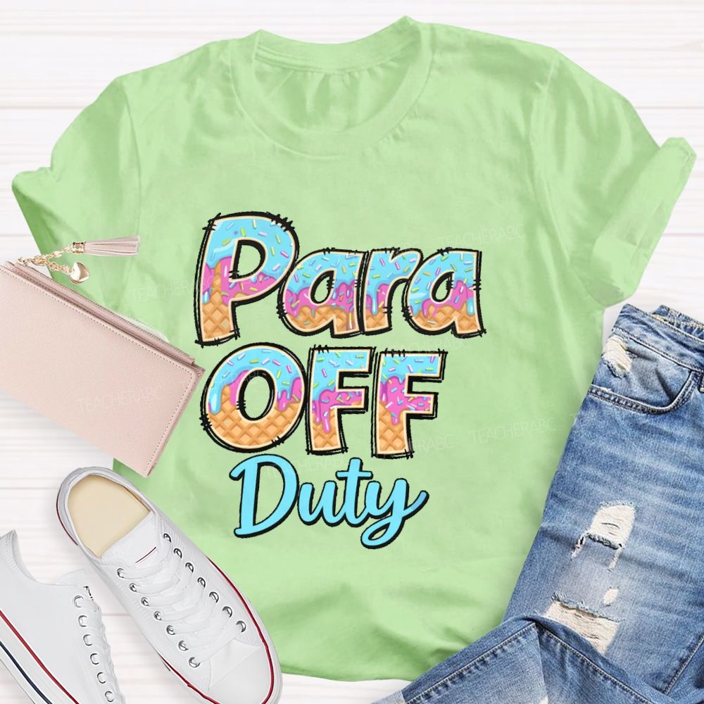 Para Off Duty Pattern Letters  Teacher T-shirt