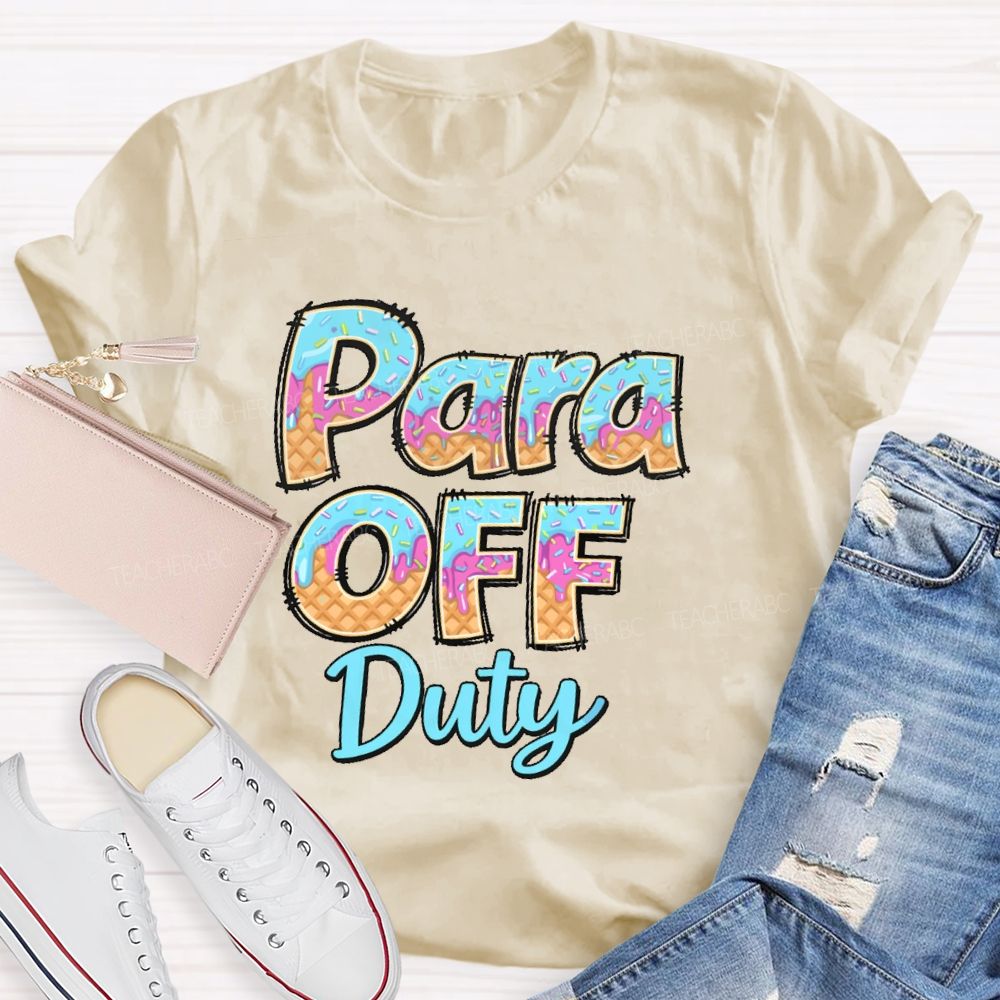 Para Off Duty Pattern Letters  Teacher T-shirt