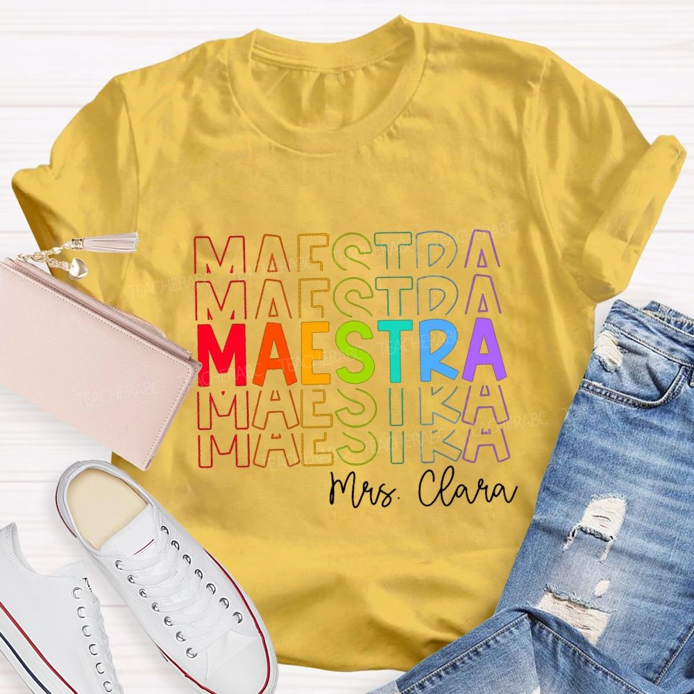 Personalized Colored Words Teacher T-Shirt