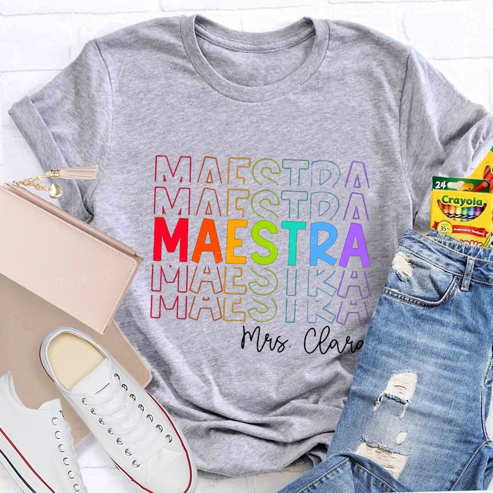Personalized Colored Words Teacher T-Shirt