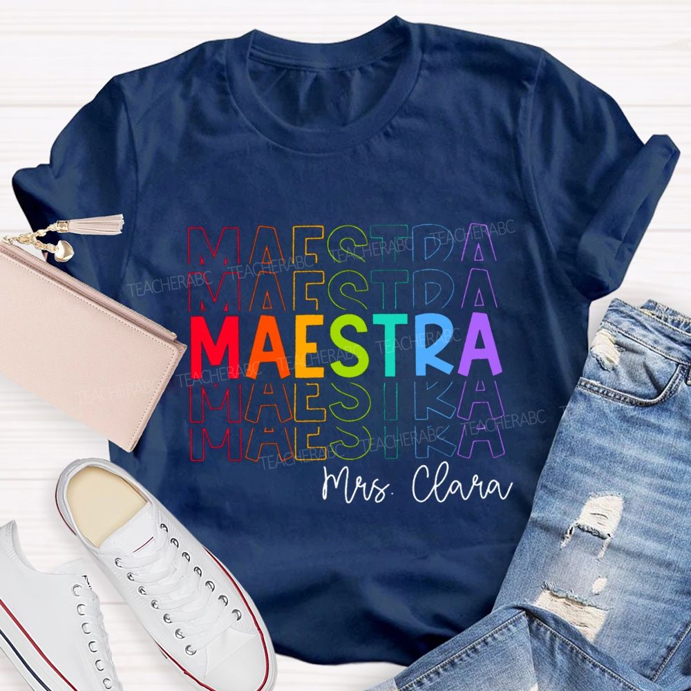 Personalized Colored Words Teacher T-Shirt