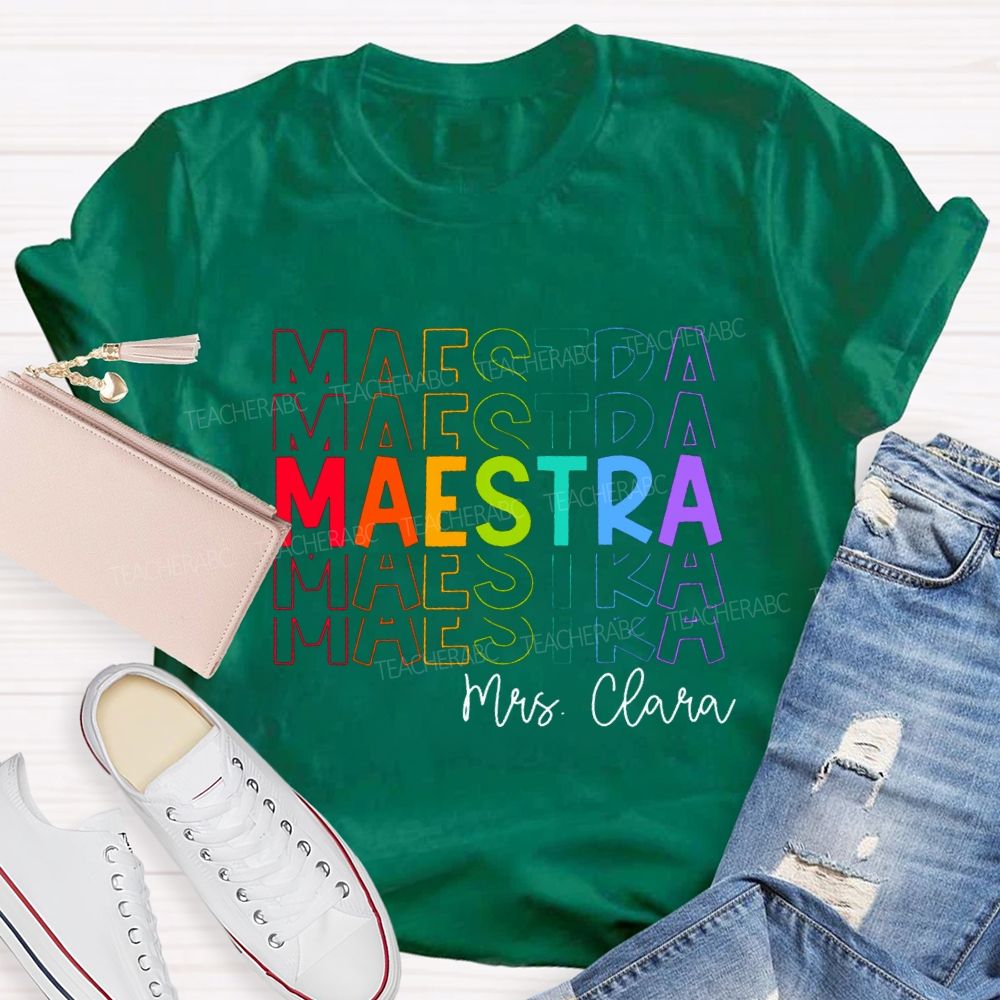 Personalized Colored Words Teacher T-Shirt