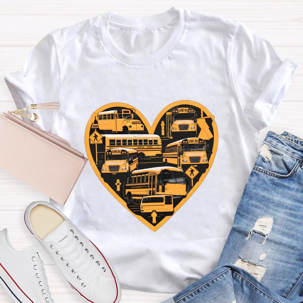 School Bus Driver And Heart T-shirt