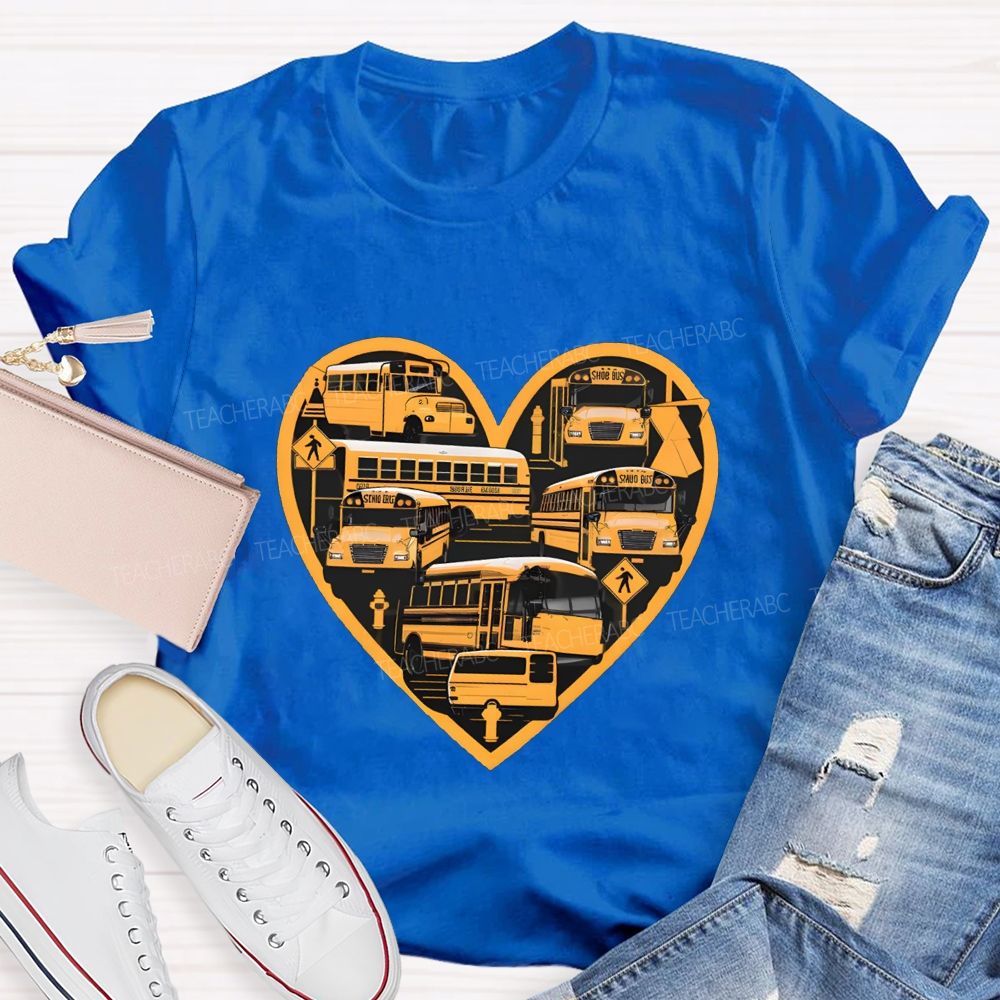 School Bus Driver And Heart T-shirt