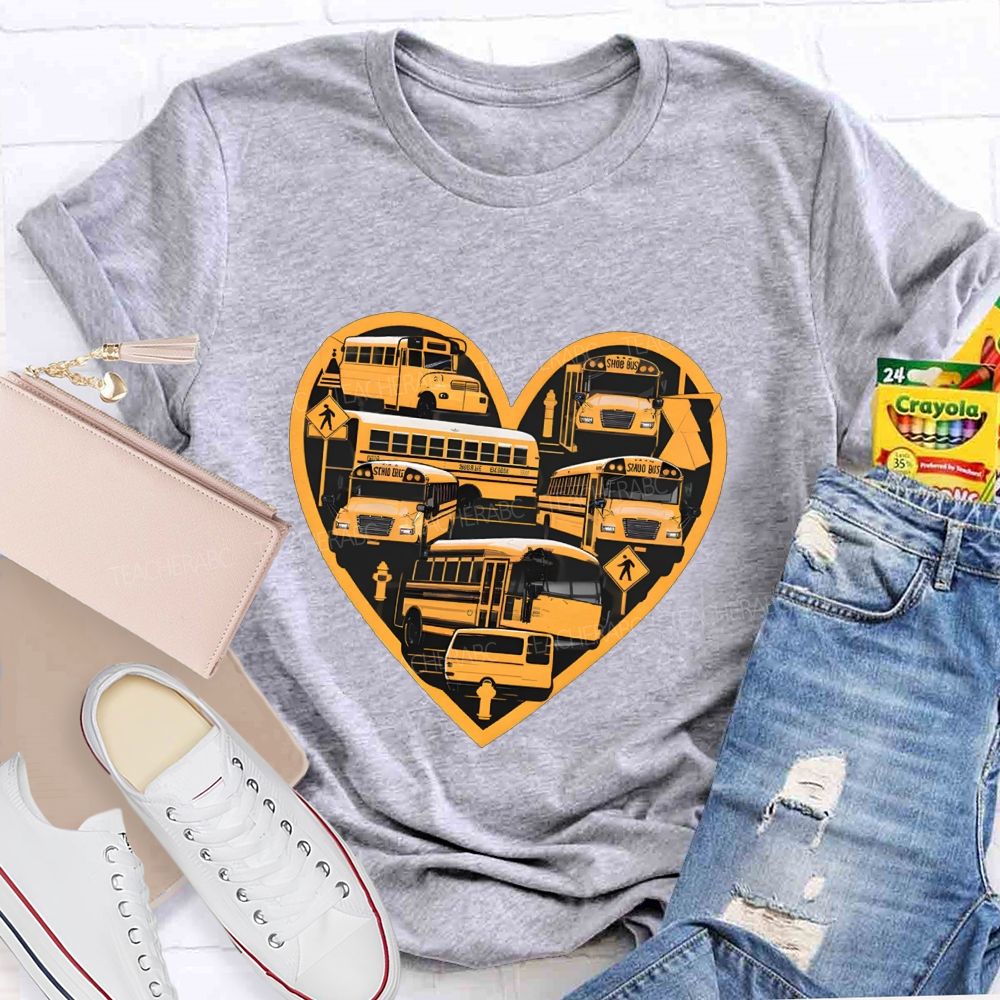 School Bus Driver And Heart T-shirt