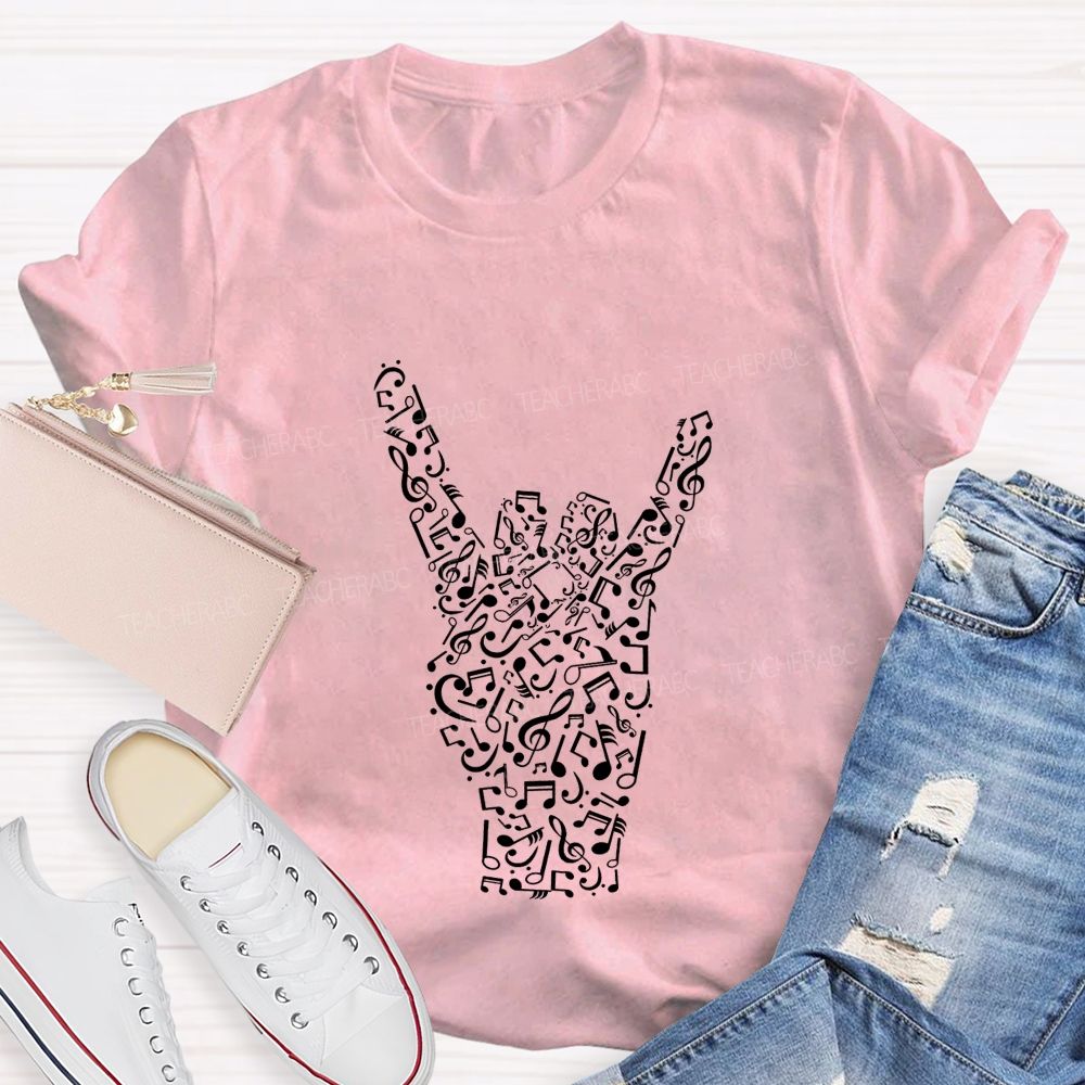 Get Hyped Up By The Music Teacher T-shirt
