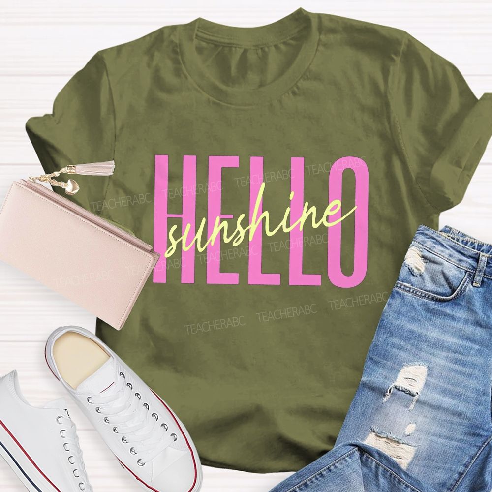 Hello Sunshine Teacher Summer Break T-shirt