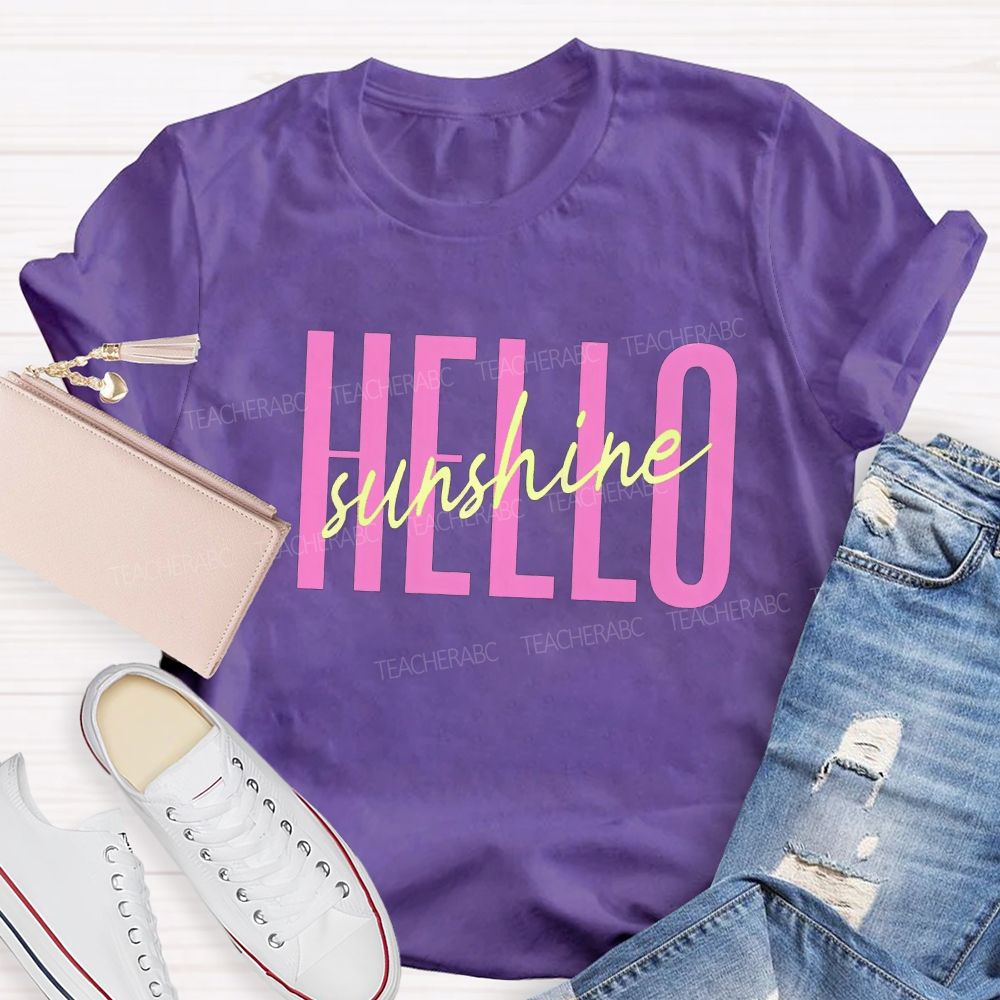 Hello Sunshine Teacher Summer Break T-shirt