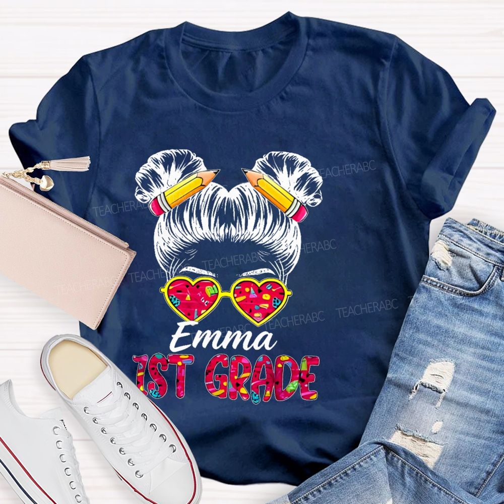Personalized Name And Grade   Hello 1st Grade  Teacher T-shirt